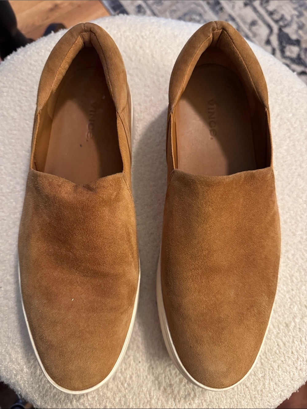 Vince Warren Suede Platform Slip-On Shoes Bown Size 8.5